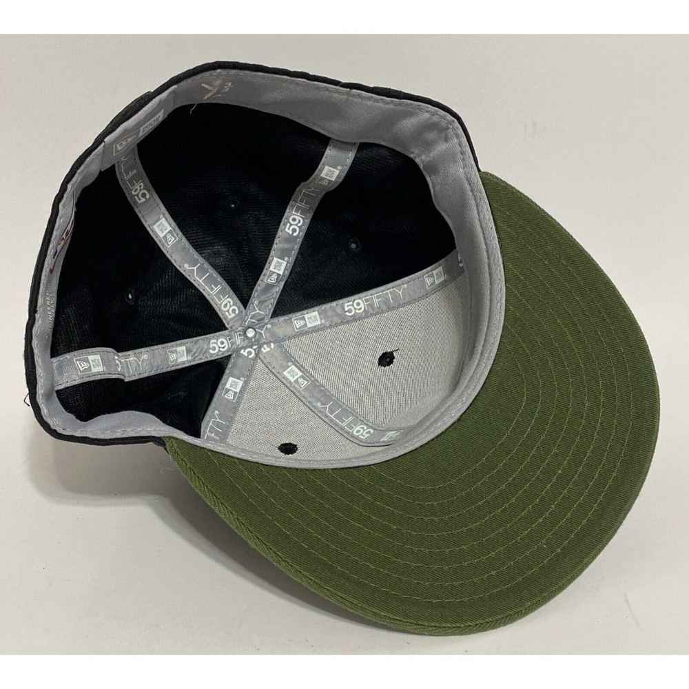 Cleveland Indians 7 3/8 New Era Exclusive Fitted Hat Cap Green Black Camo - Picture 8 of 12